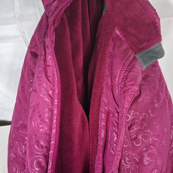 White Sierra Lined Floral Fuschia/Pink Barbiecore Women's Puffer Jacket M - Picture 12 of 12